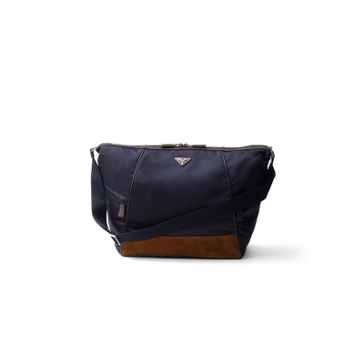 PRADA RE-NYLON AND LEATHER SHOULDER BAG 2VH180 (34*34*17cm)